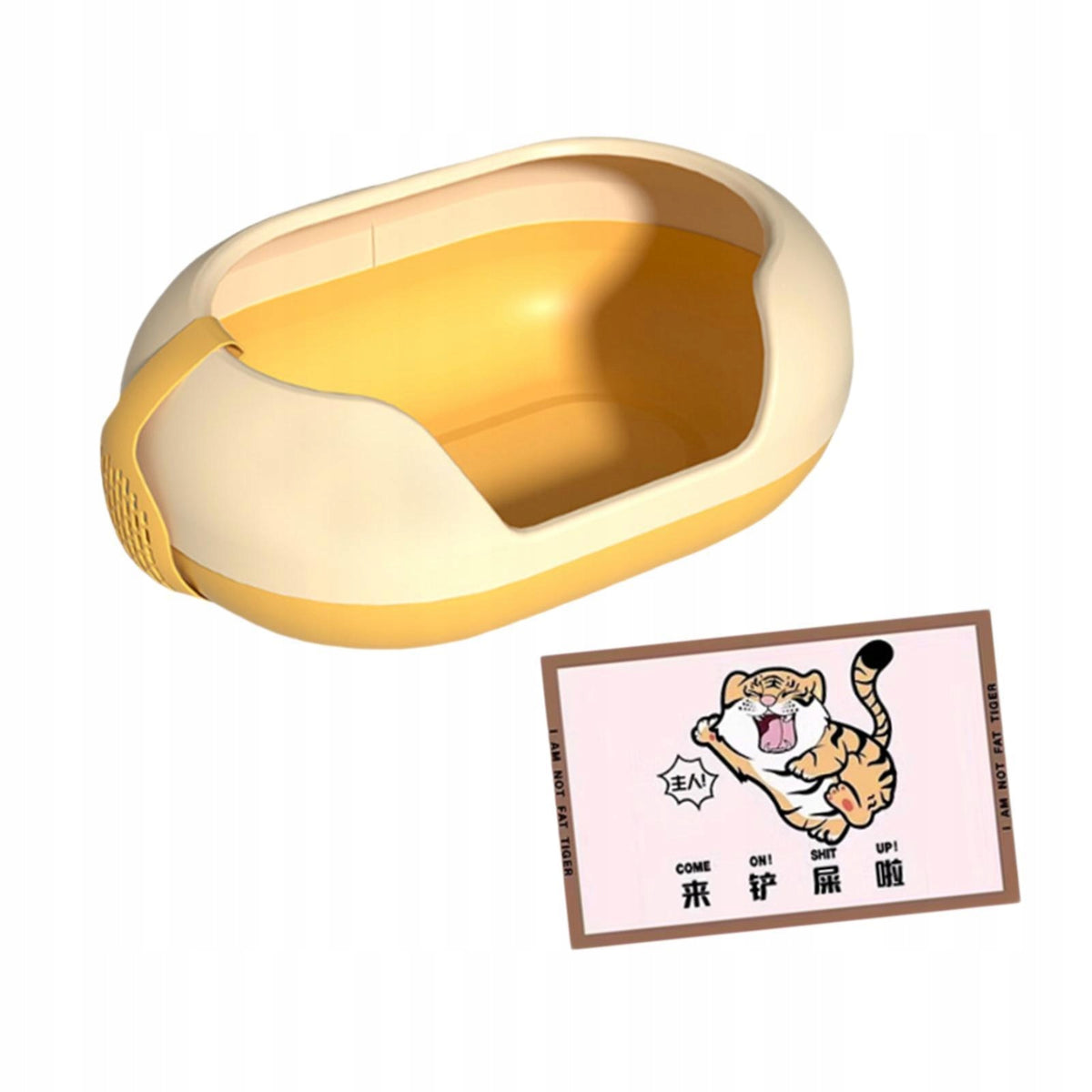 Cat Litter Box High Sided Anti Splashing Bedpan for Indoor Cats Portable