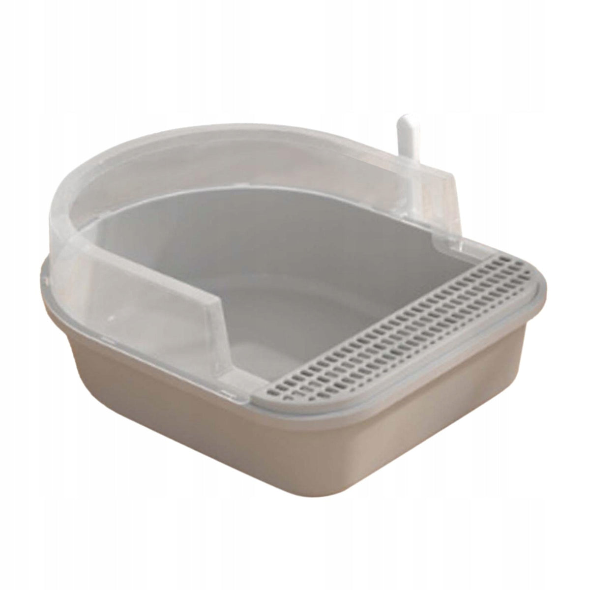 Cat Litter Box, Kitten Litter Box, Semi enclosed Bedpan, Sturdy Grey XL