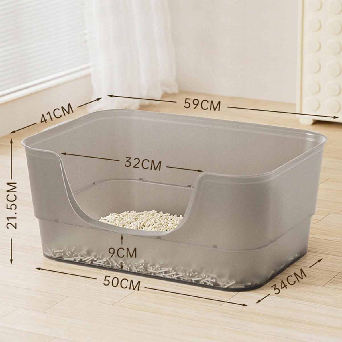 Cat Litter Box Kitty Litter Pan Easy Carry Kitten Toilet Portable Cat Grey Manufacturer code 06164076175