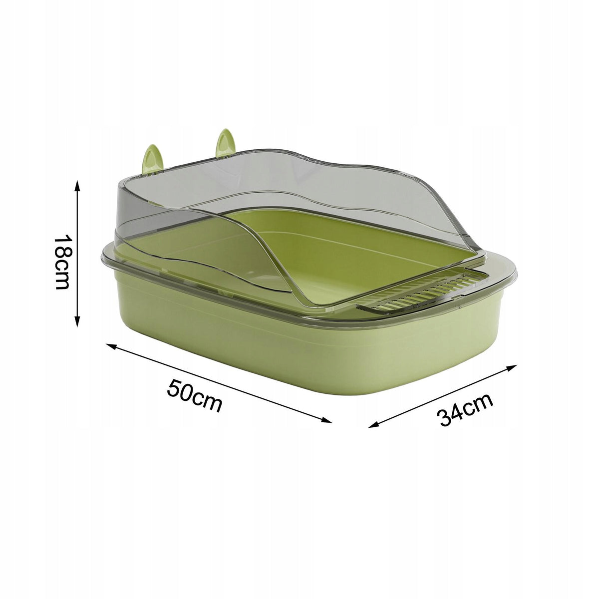 Cat Litter Box Large Bedpan Cat Litter Container Cat Sandbox Cat green Packaging status original