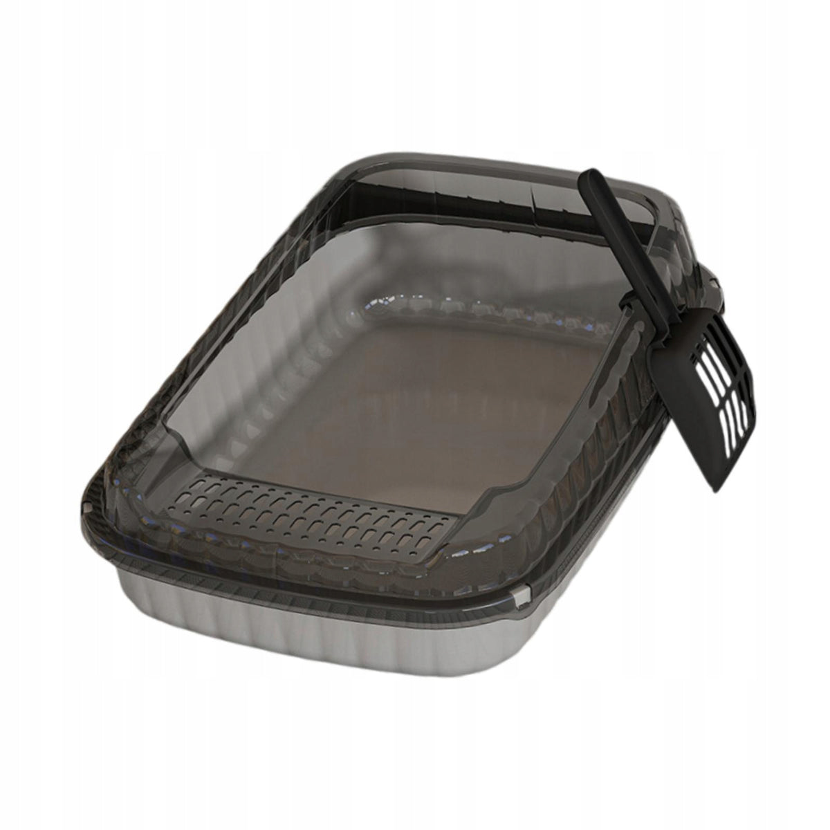 Cat Litter Box Large Kitten Toilet for Small Medium Large Cats Small grey