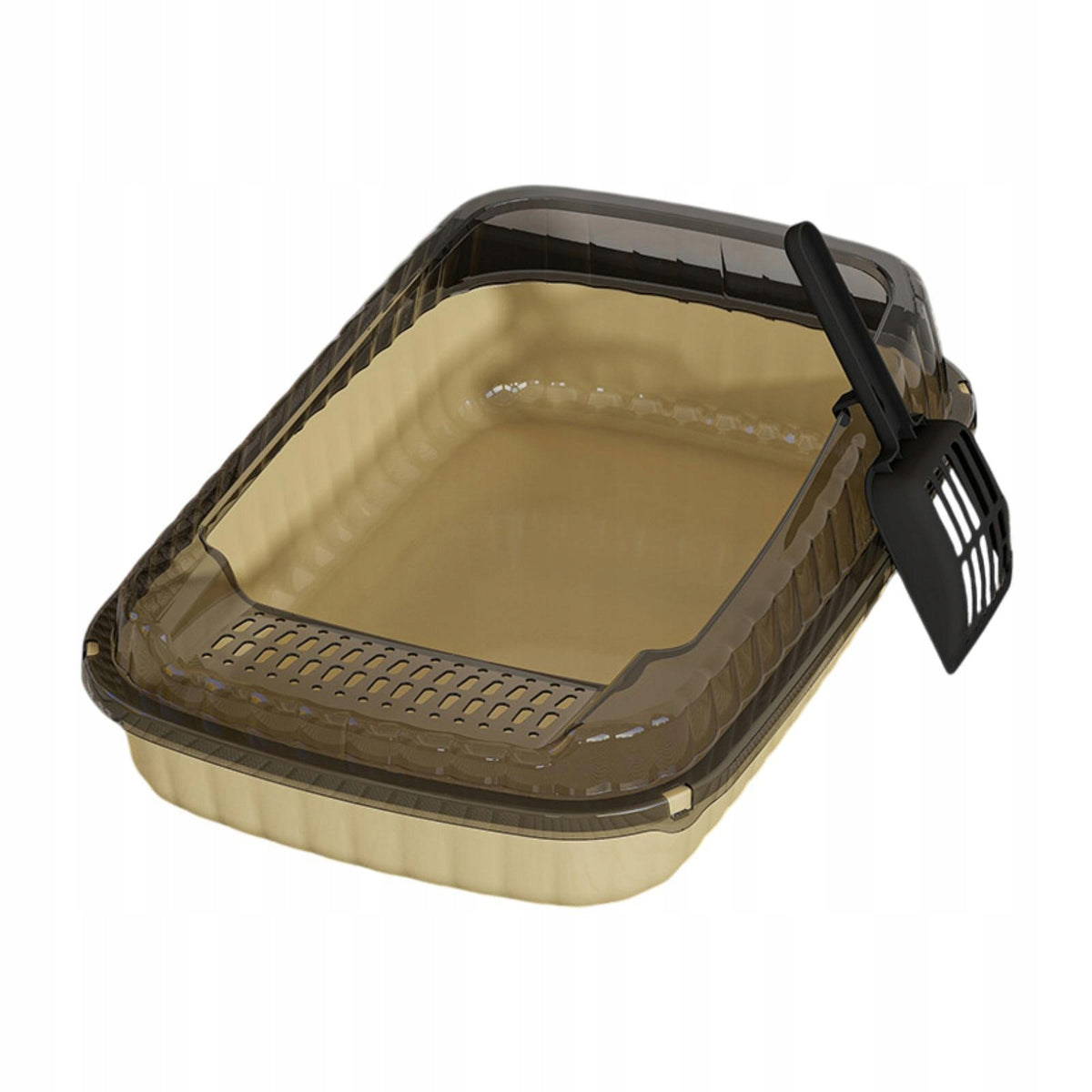 Cat Litter Box Large Kitten Toilet for Small Medium Large Cats light yellow Packaging status original