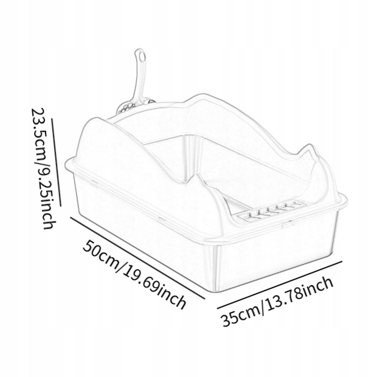 Cat Litter Box Low Entry Kitty Litter Pan Portable Large Capacity Deep grey Manufacturer code 03164079291