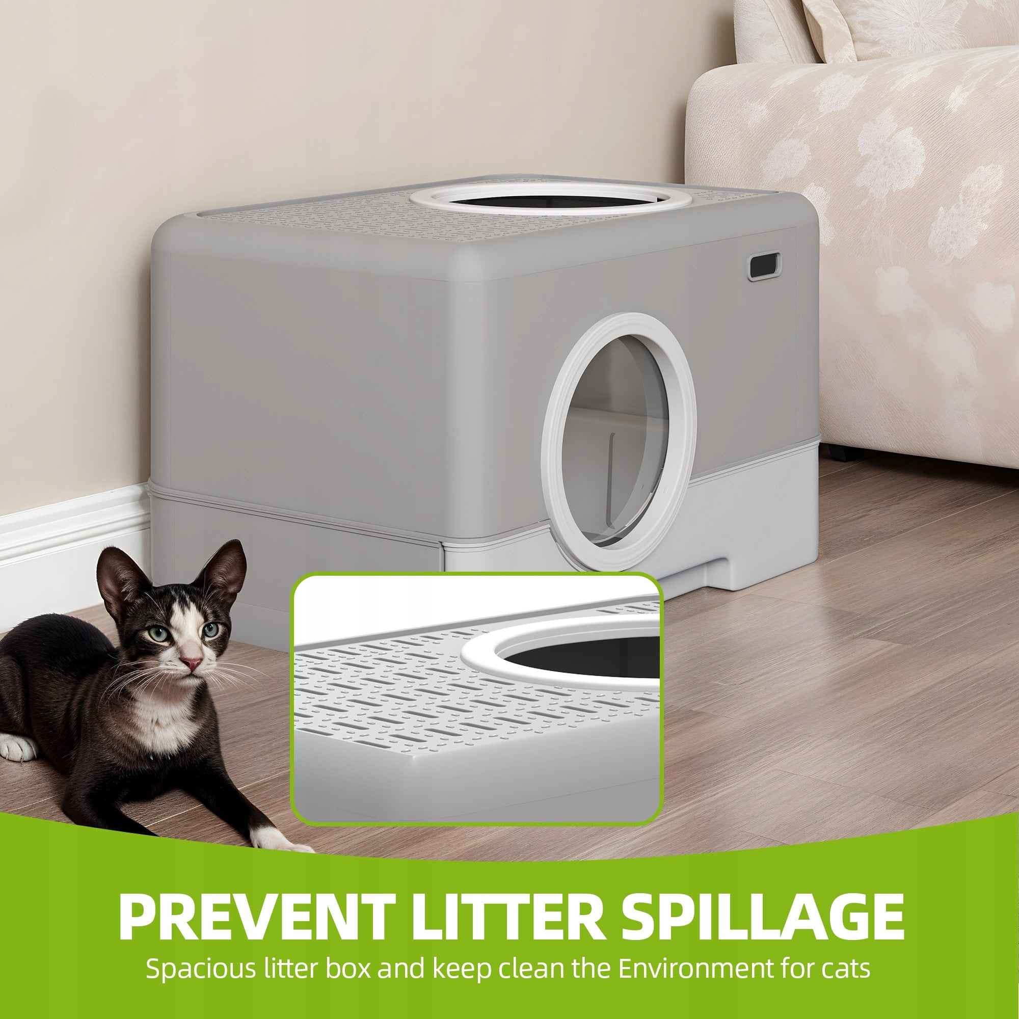 Cat Litter Box,Odorless Anti-Splashing,Drawer Desi ,Front Entry Top Exit Brand no brand
