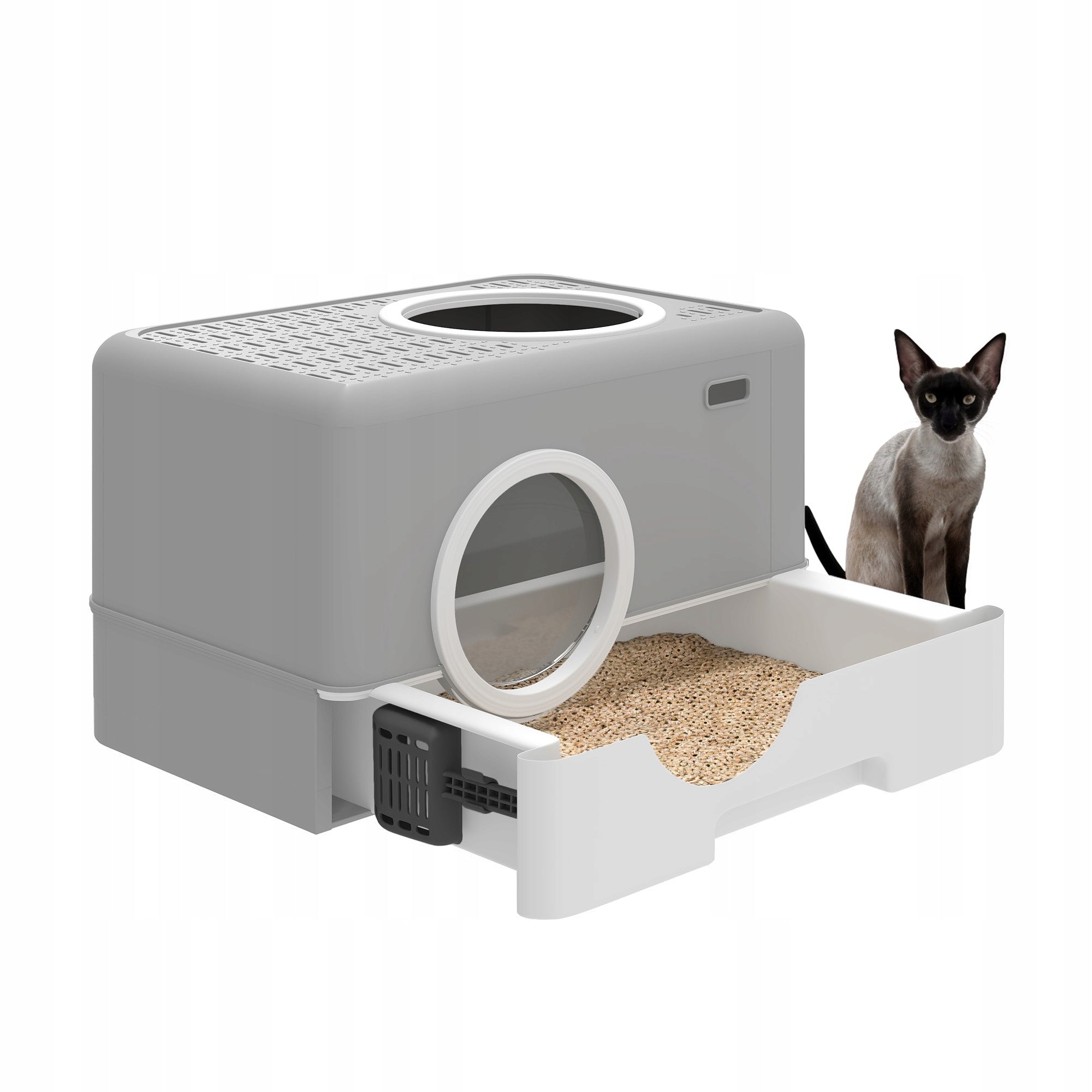 Cat Litter Box,Odorless Anti-Splashing,Drawer Desi ,Front Entry Top Exit