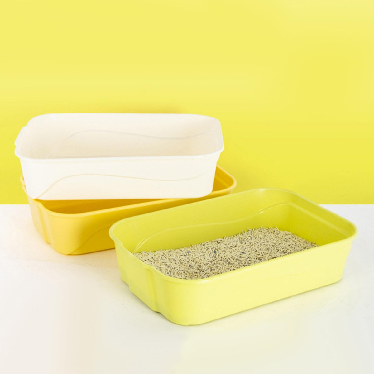 Cat Litter Box /Open Kitty Litter Pan /Kitten Potty Pan /Open Top Cat Green Packaging status original