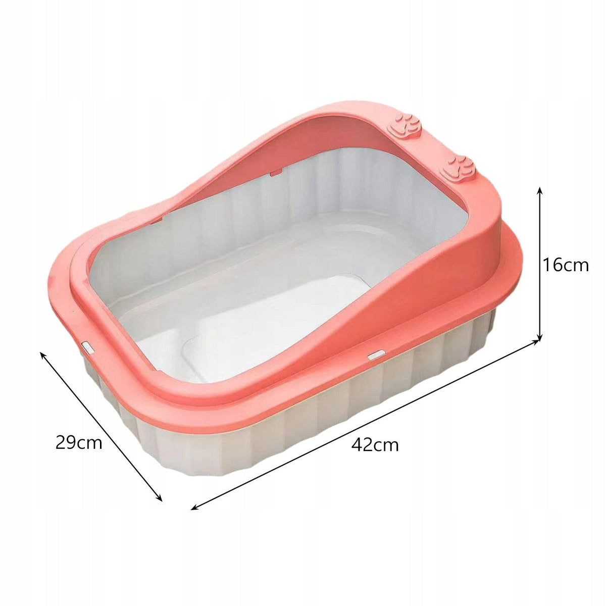 Cat Litter Box, Open top Cat Litter Box, Portable Cat Litter Pink Packaging status original