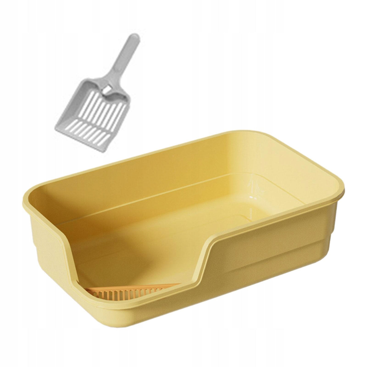 Cat Litter Box Pet Cat Toilet Sand Box Large Space Easy Carry Semi yellow Manufacturer code 00464076242