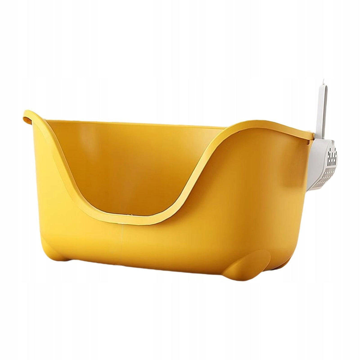 Cat Litter Box Pet Cleaner Accessories Sifting Litter Basin Kitten Yellow Packaging status original