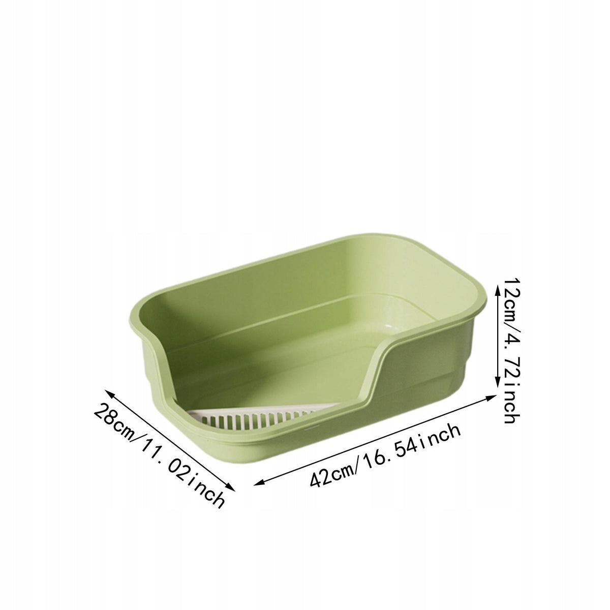 Cat Litter Box Portable Sides Anti Splash Easy Carry Anti Splashing green Packaging status original