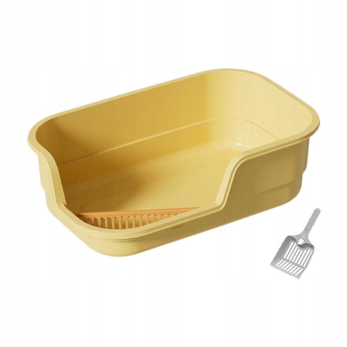 Cat Litter Box Portable Sides Anti Splash Easy Carry Anti Splashing yellow