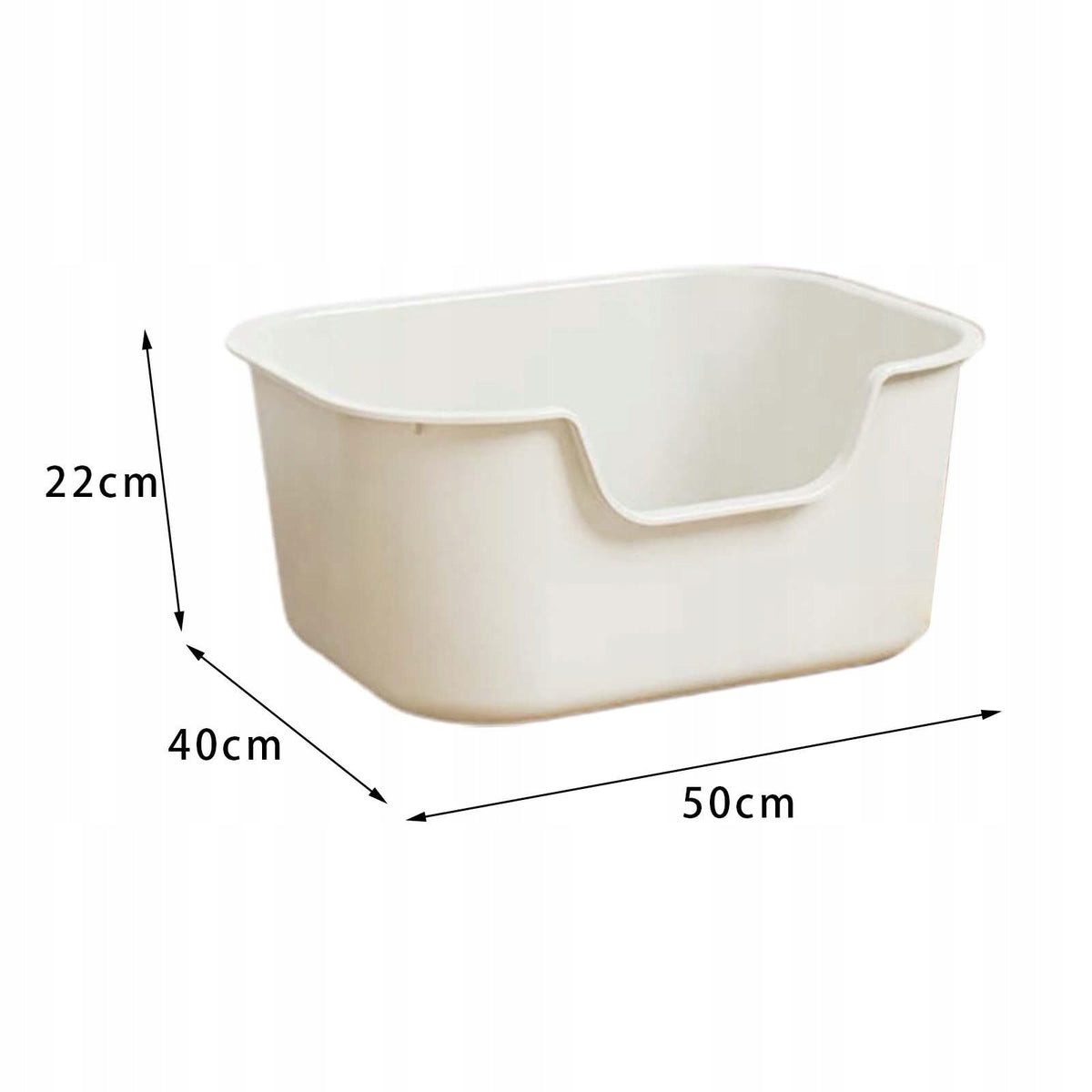 Cat Litter Box Sand Box Container High Sided Durable Kitten Potty Beige Packaging status original