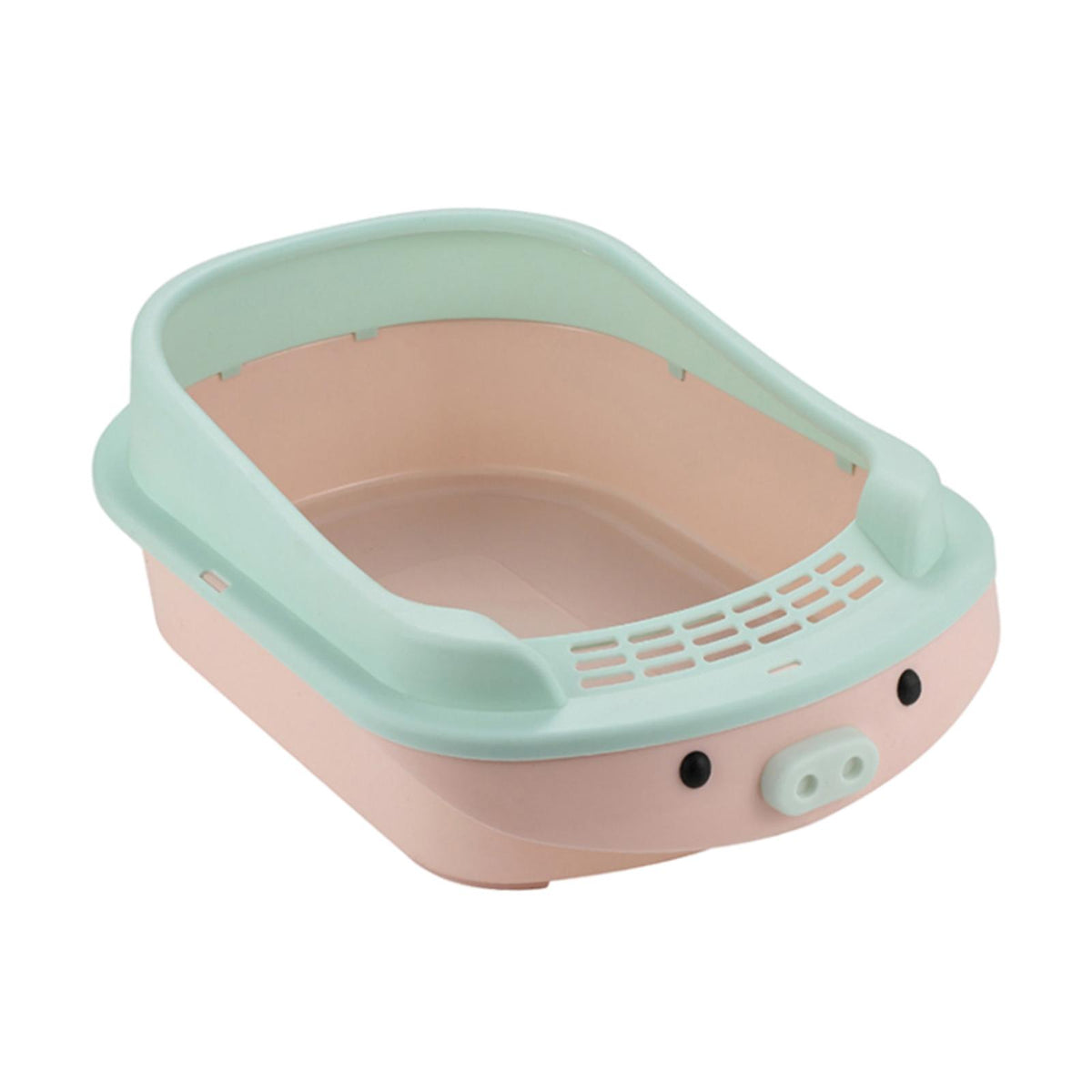Cat Litter Box Semi Enclosed Open Top High Sided Cat Litter Container Kitty