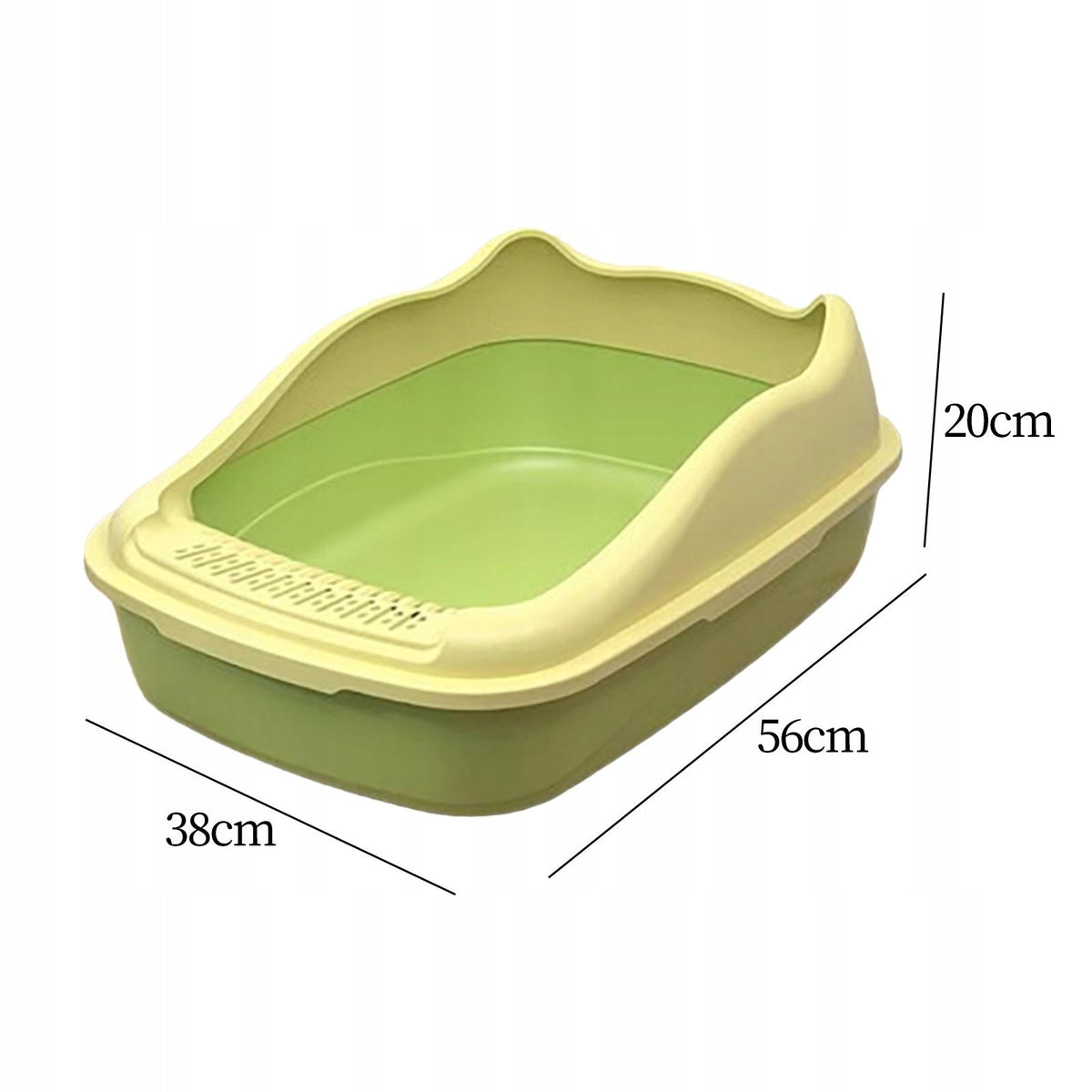 Cat Litter Box, Semi Enclosed, with Scoop, Multifunctional, for Small Green Packaging status original
