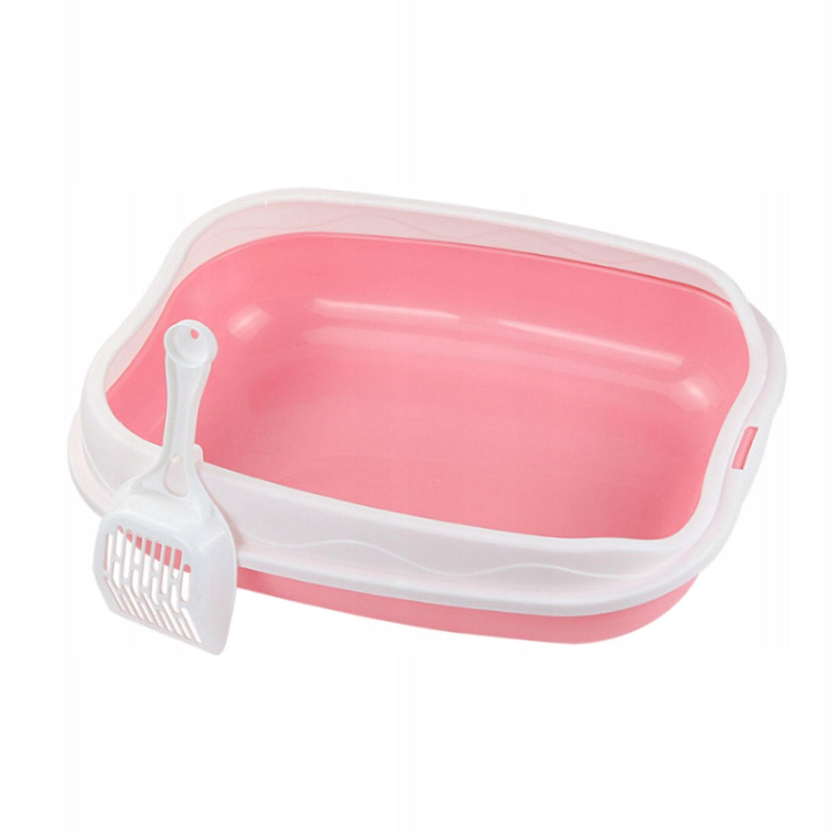 Cat Litter Box, Semi closed Cat Litter Box for Small Animals, Rabbits, pink Packaging status original