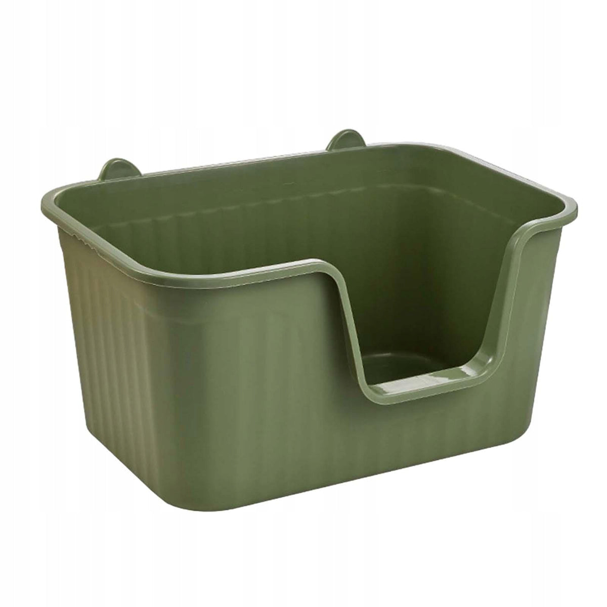Cat Litter Box Splashproof Easy Clean Sturdy for All Kinds of Cat Green XL
