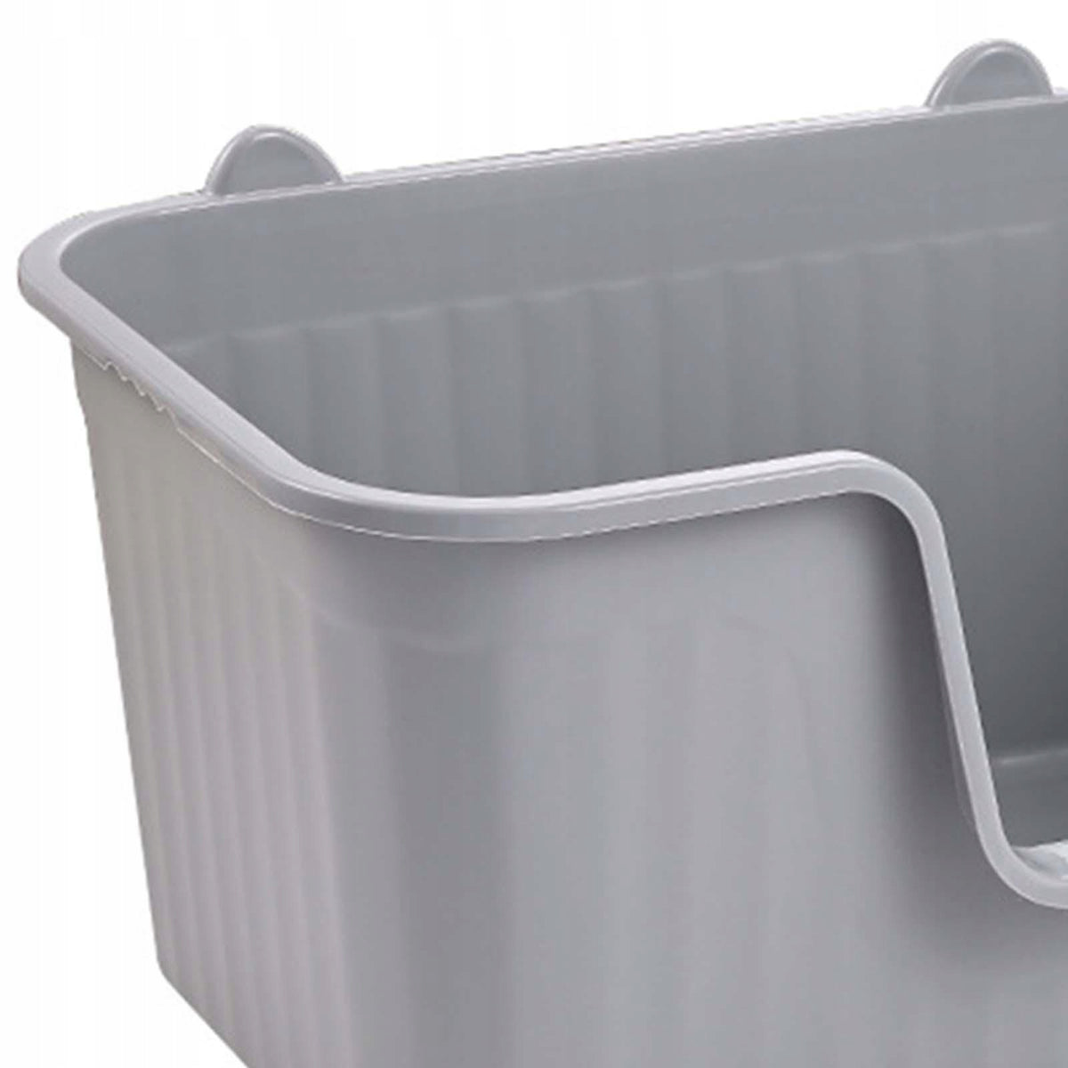 Cat Litter Box Splashproof Easy Clean Sturdy for All Kinds of Cat Grey L Packaging status original