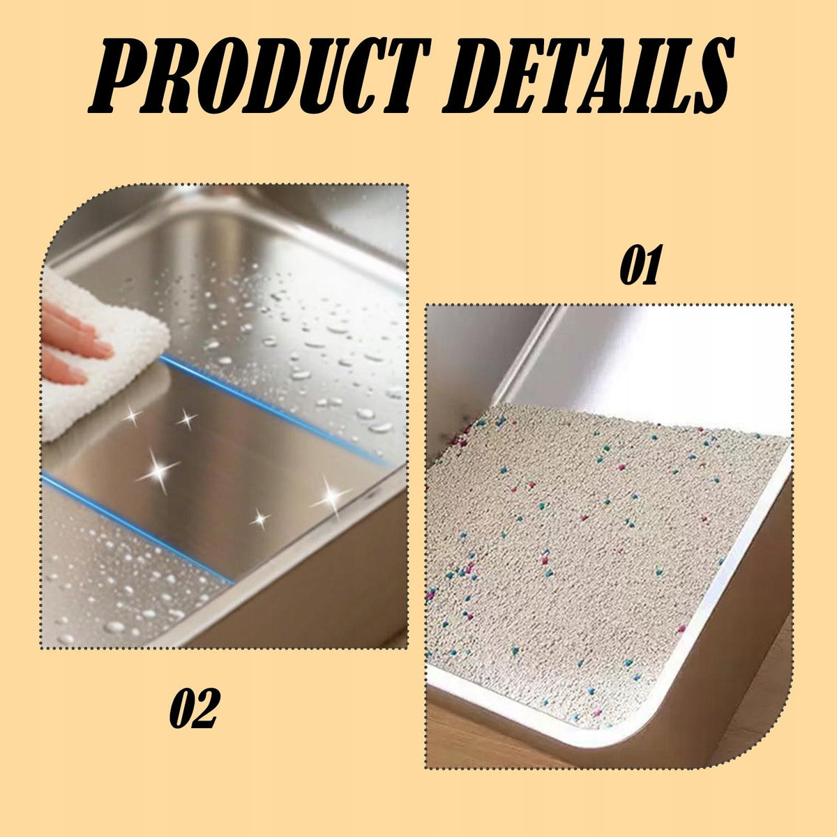 Cat Litter Box Stainless Steel Professional High Sided Bedpan Tray L Packaging status original