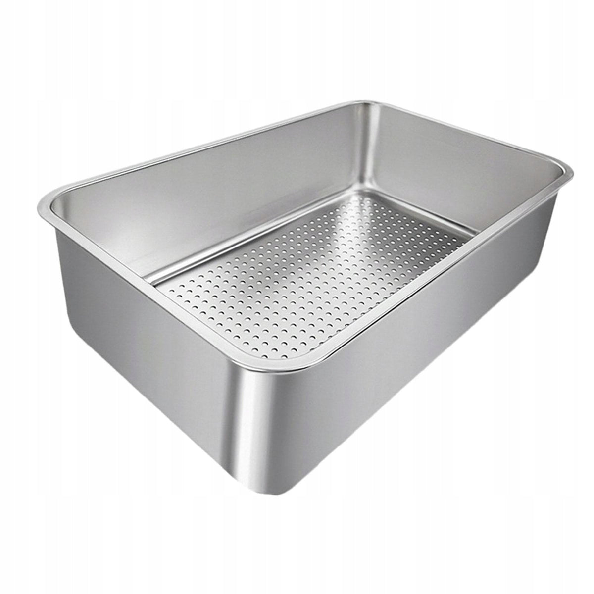 Cat Litter Box Stainless Steel Sand Box Splashproof Container Open Top D