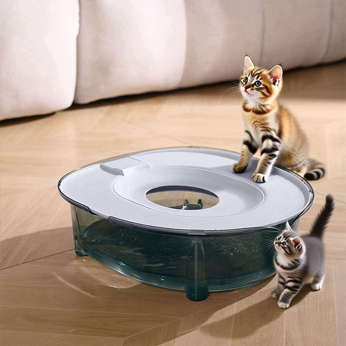 Cat Litter Box Training Set with Accessories, Premium Cat Litter Box, Gray
