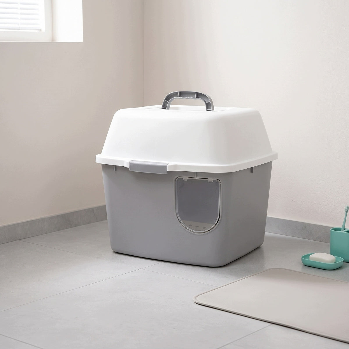 Cat Litter Box with Flap Door Hooded Covered Litter Box Private for Kittens Manufacturer code 1020