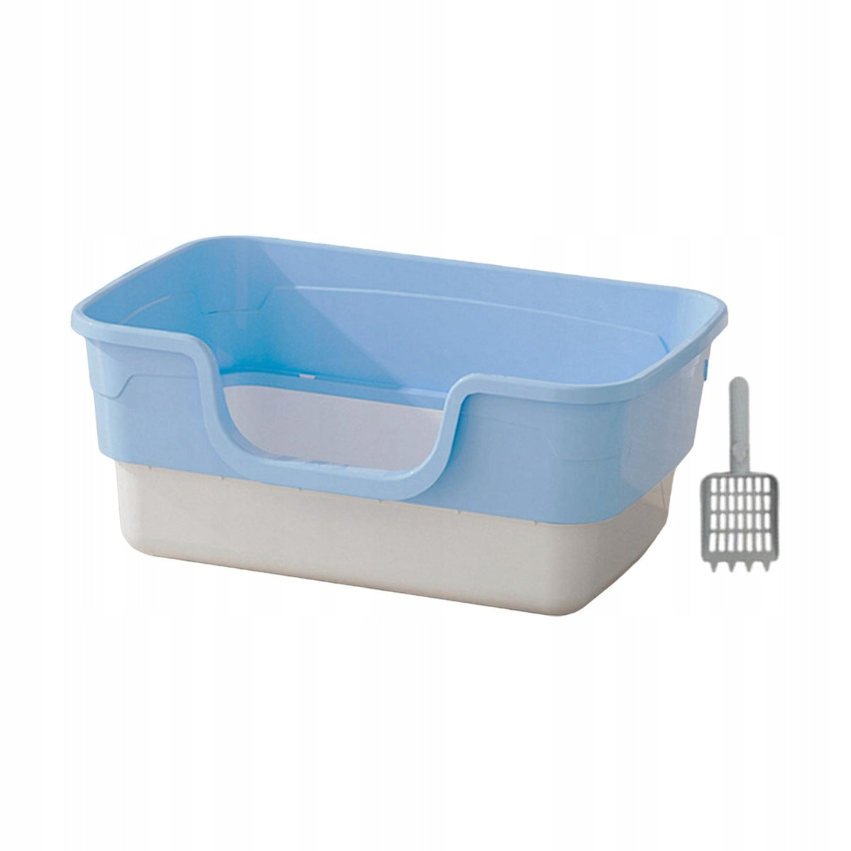 Cat Litter Box with High Sides Portable Cat Bedpan Anti Splashing L Blue