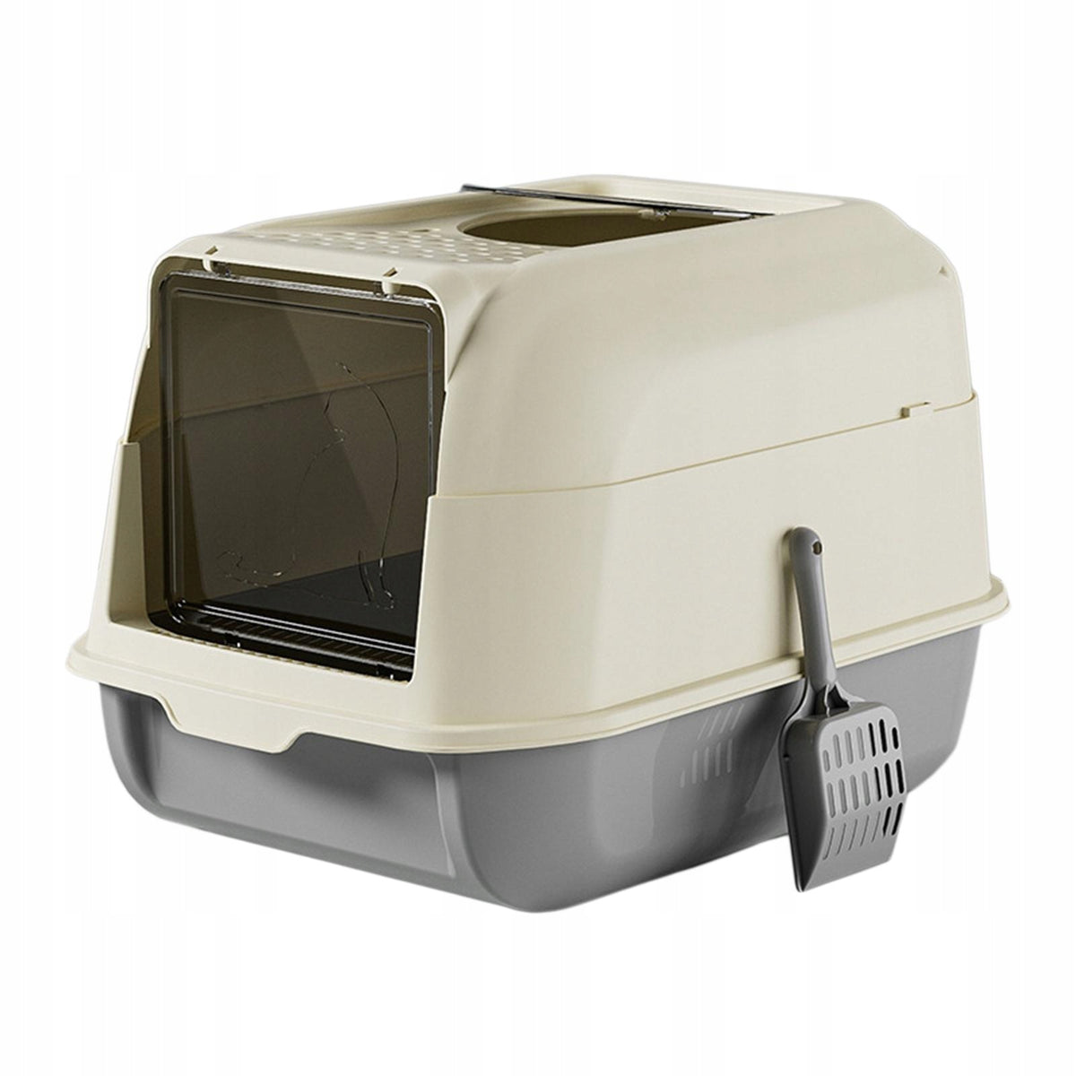 Cat Litter Box with Lid, Cat Potty, Fully Enclosed Double Door, Cat Gray Manufacturer code 10664059897