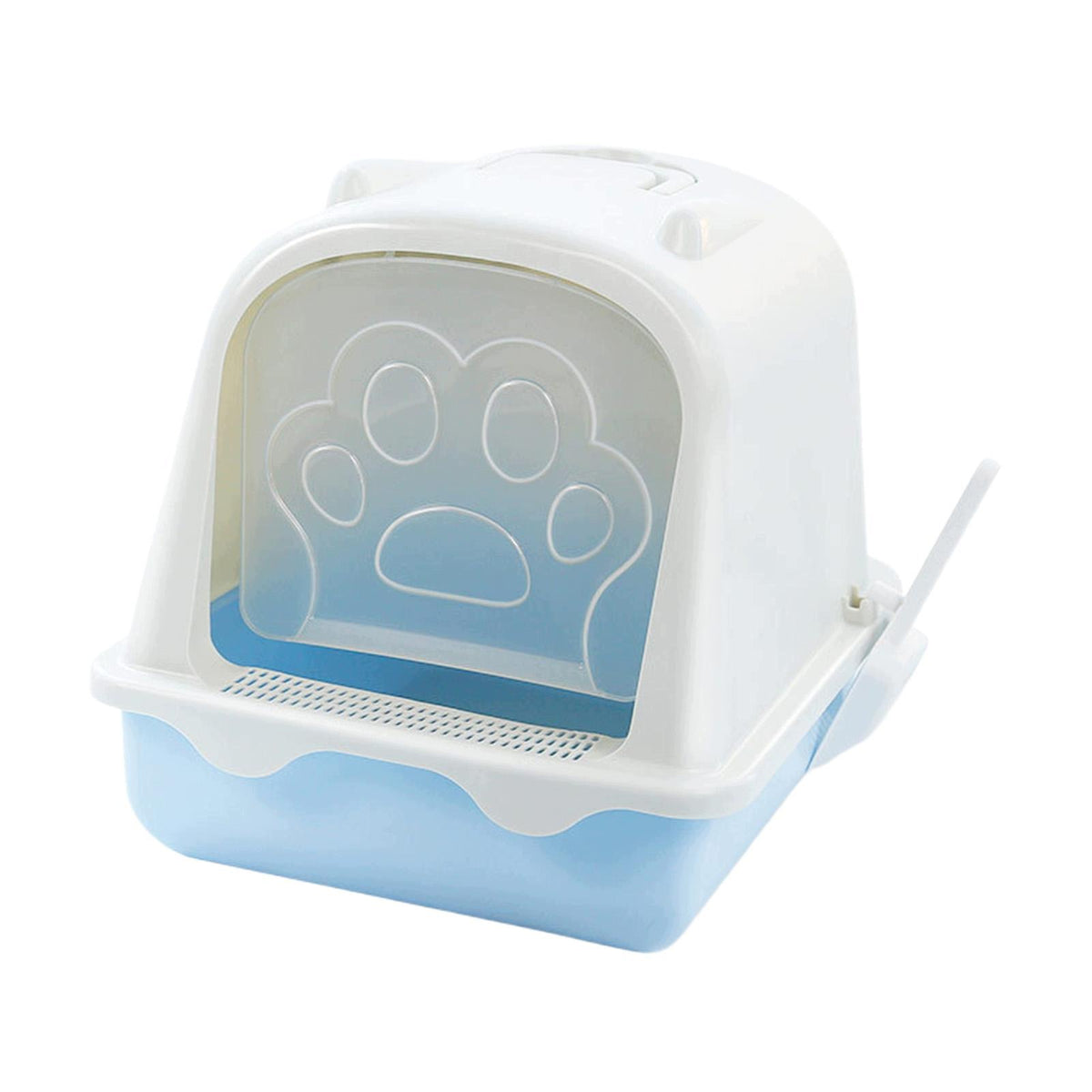 Cat Litter Box with Lid with Handle Hooded Cat Litter Box Cats Blue
