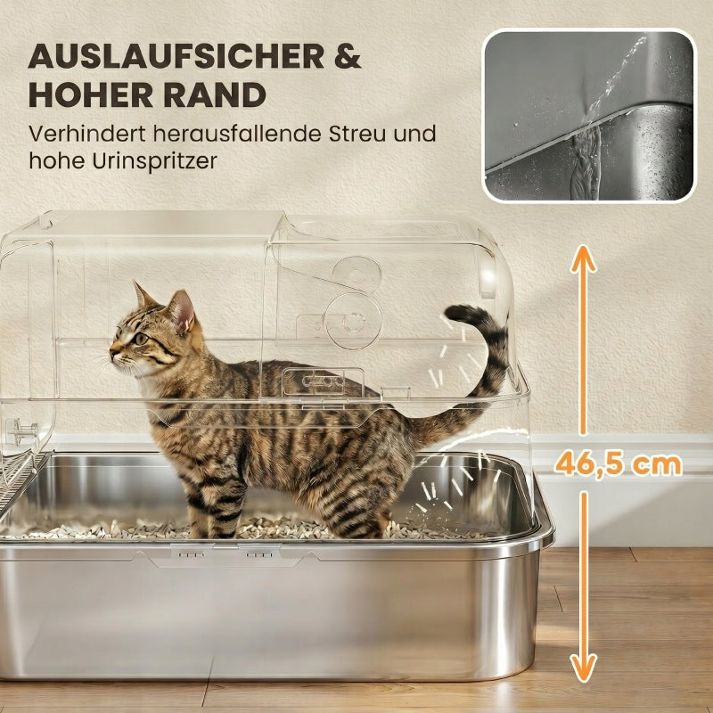 Cat Litter Box with Stable Construction in Black Stainless Steel Manufacturer code T3323P546568