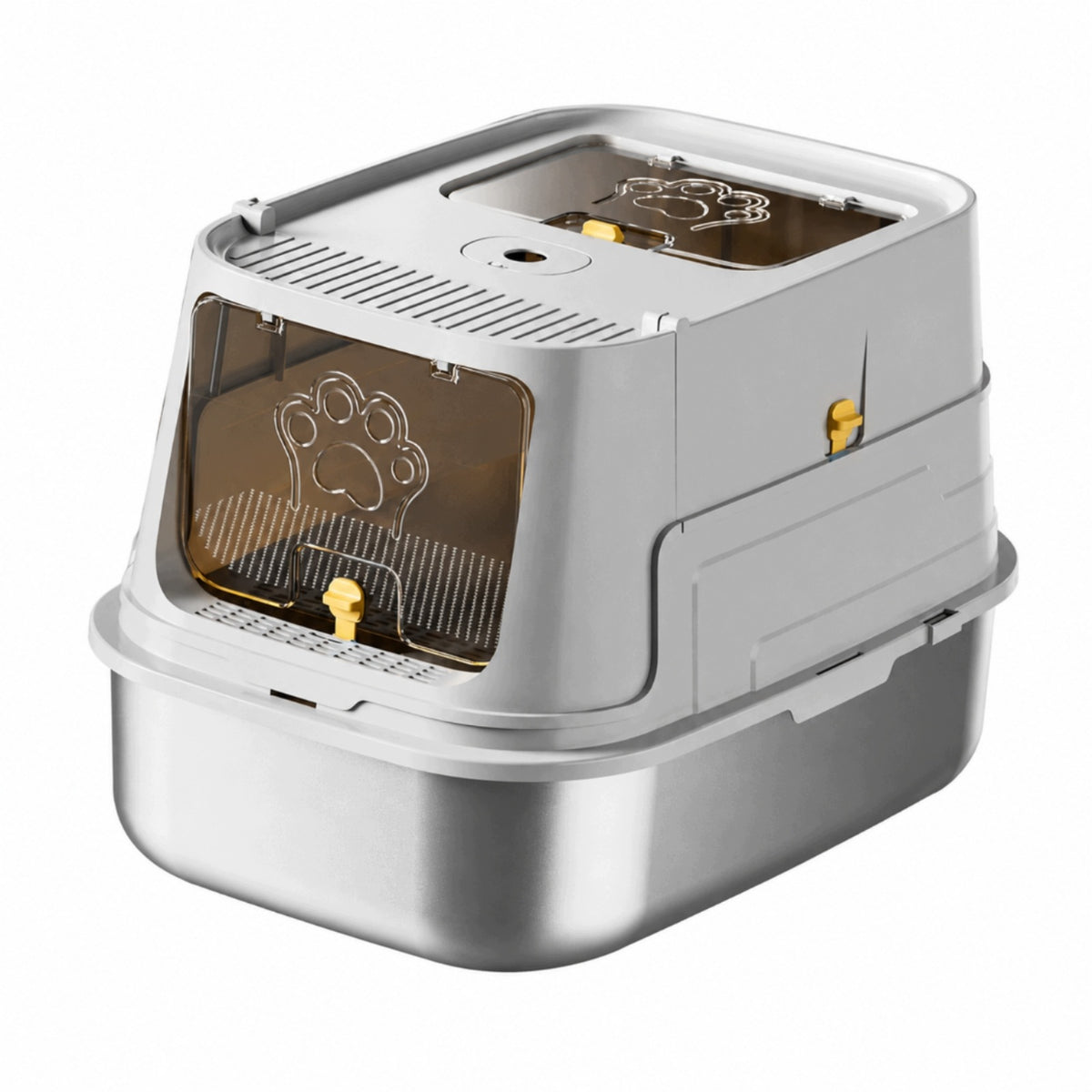 Cat Litter Box with Stainless Steel Tray Odor-Control for Living Room, Cats