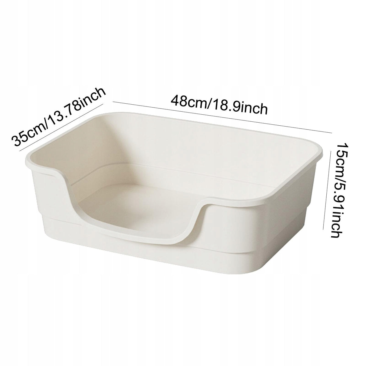 Cat Litter Boxes Portable Kitten Toilet for Small Large Cats All white Packaging status original