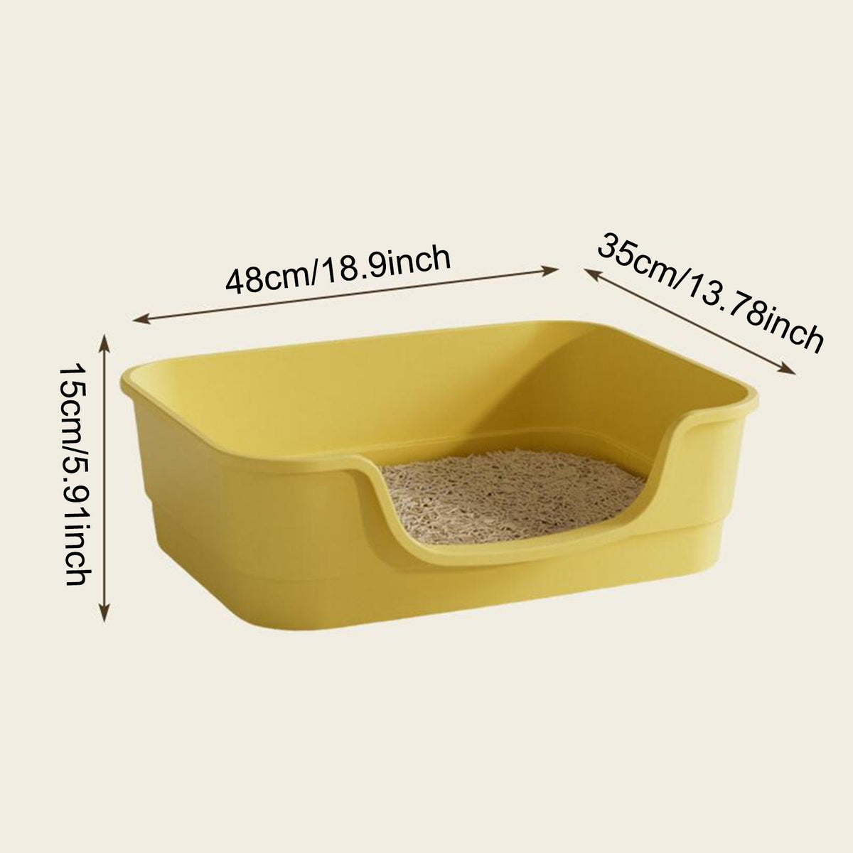 Cat Litter Boxes Portable Kitten Toilet for Small Large Cats All yellow Packaging status original