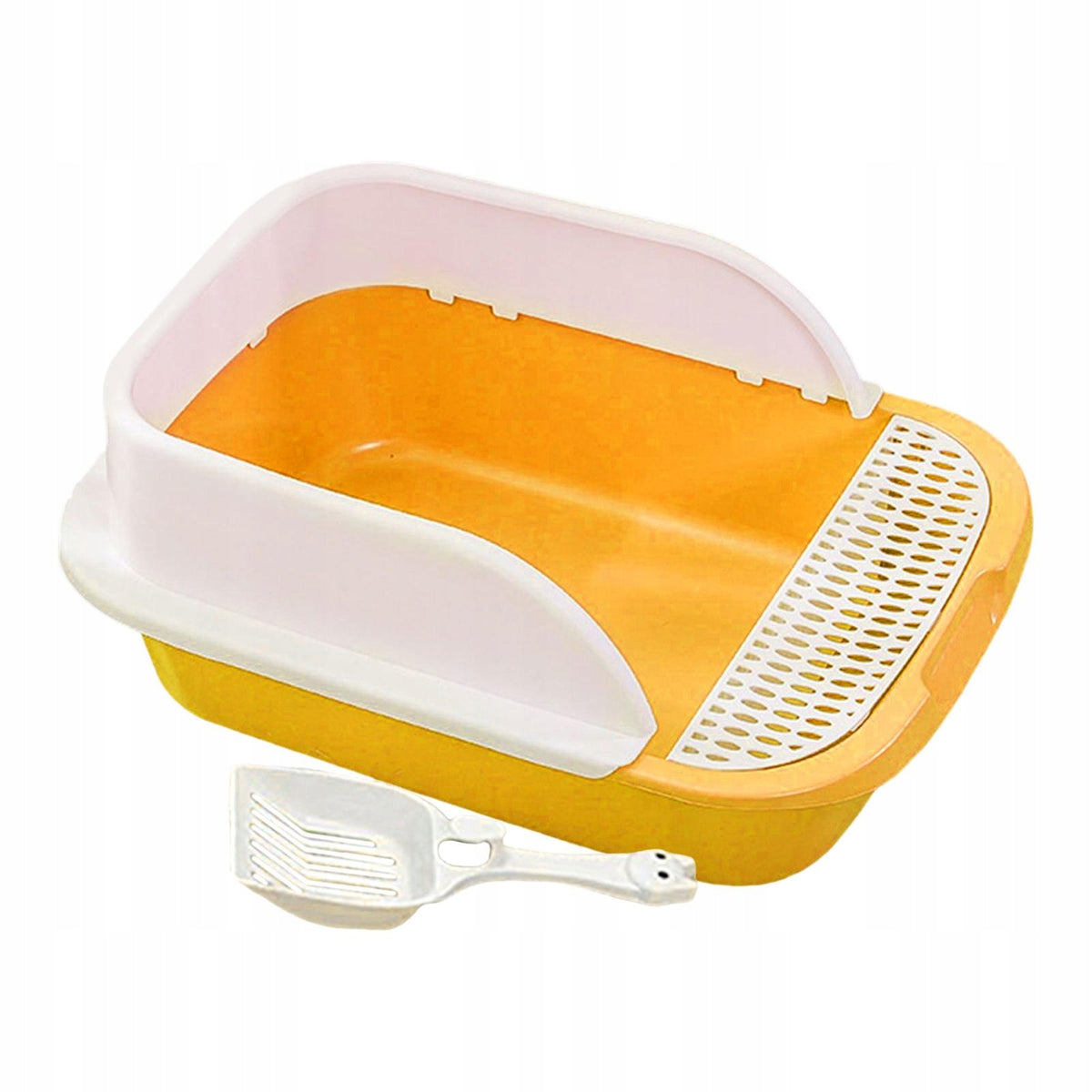Cat Litter Boxes for Indoor Cats Easy Clean Litter Box with er Yellow Large