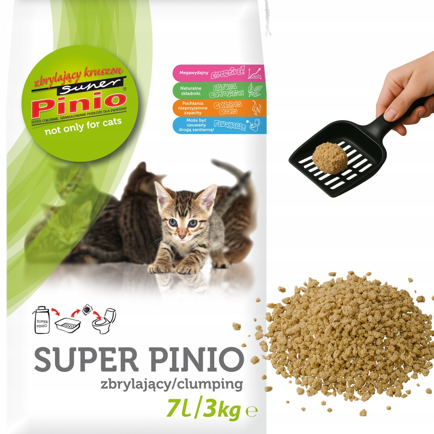 Cat Litter Pinio Crusher 28L Wooden Clumping the best Original Trade name 04614