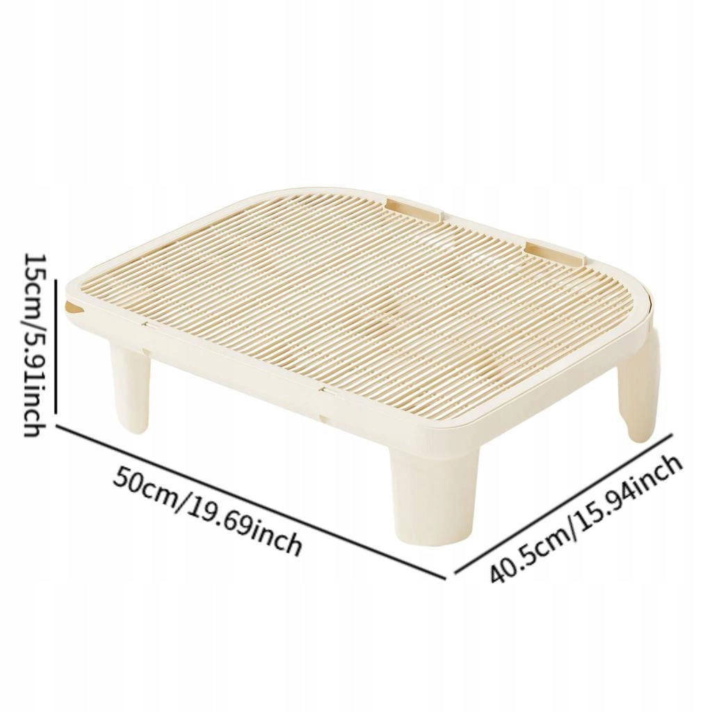 Cat Litter Ramp Kitten Litter Box Footboard Double Layered Cat Litter beige Packaging status original