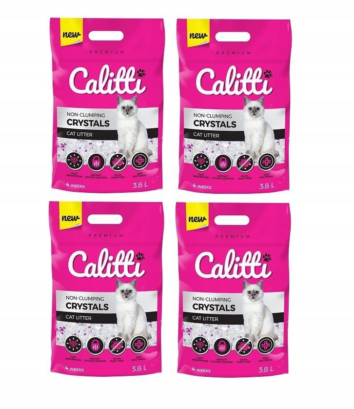 Cat Litter Silicone Antibacterial Calitti Crystals Dust-Free 4x3.8L