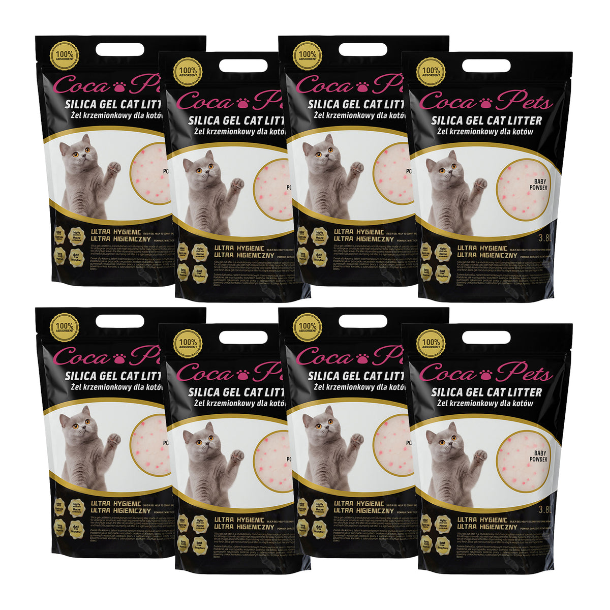 Cat Litter Silicone Odor Free Dust Free Biodegradable 1,5kg 3,8l