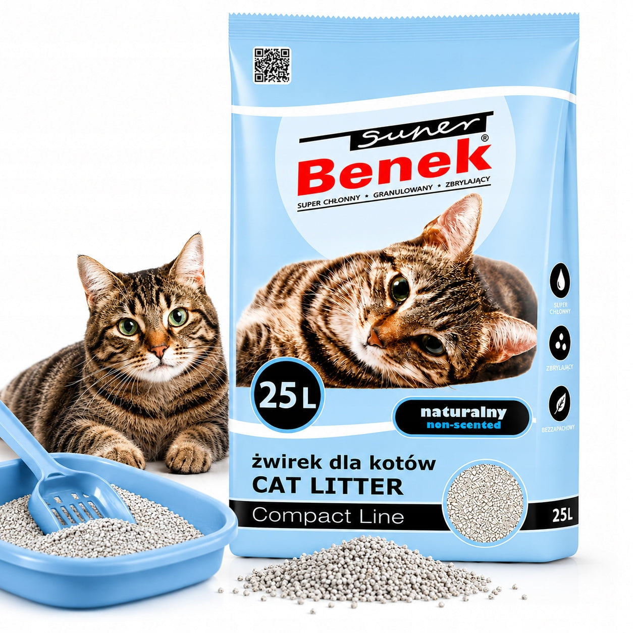 Cat Litter Super Benek Compact 25l Bentonite Fine Clumping