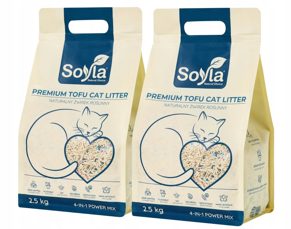 Cat Litter Tofu SOYLA 4in1 Power Mix 12L Clumping Dust-Free Efficient