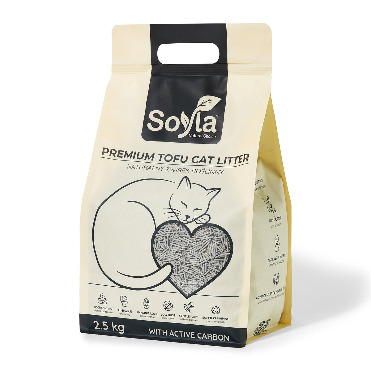 Cat Litter Tofu SOYLA Activated Carbon 6L Absorbs Dust-Free Scent