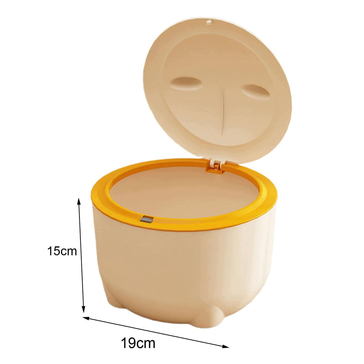 Cat Litter Trash Bin Covered Litter Box with Lid Fully Enclosed Beige Manufacturer code 02564069952