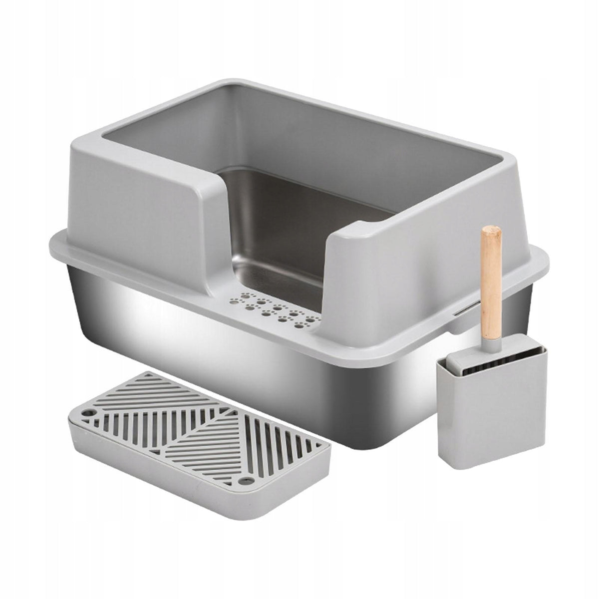 Cat Litter Tray Anti Splashing Cat Litter Container Easy Side Entry
