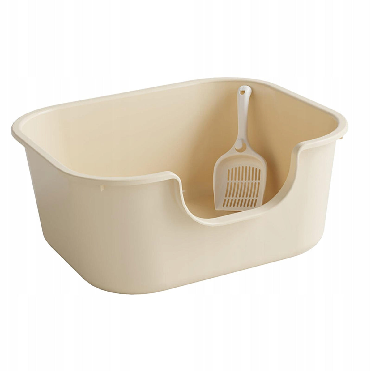 Cat Litter Tray Open Top Litter Basin with High Sides Large Coffee Color Packaging status original