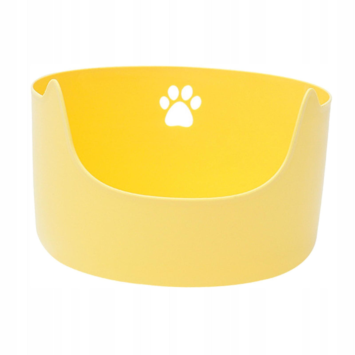 Cat Litter Tray Open Top Litter Box High Sides Kitty Toilet Sand L Yellow