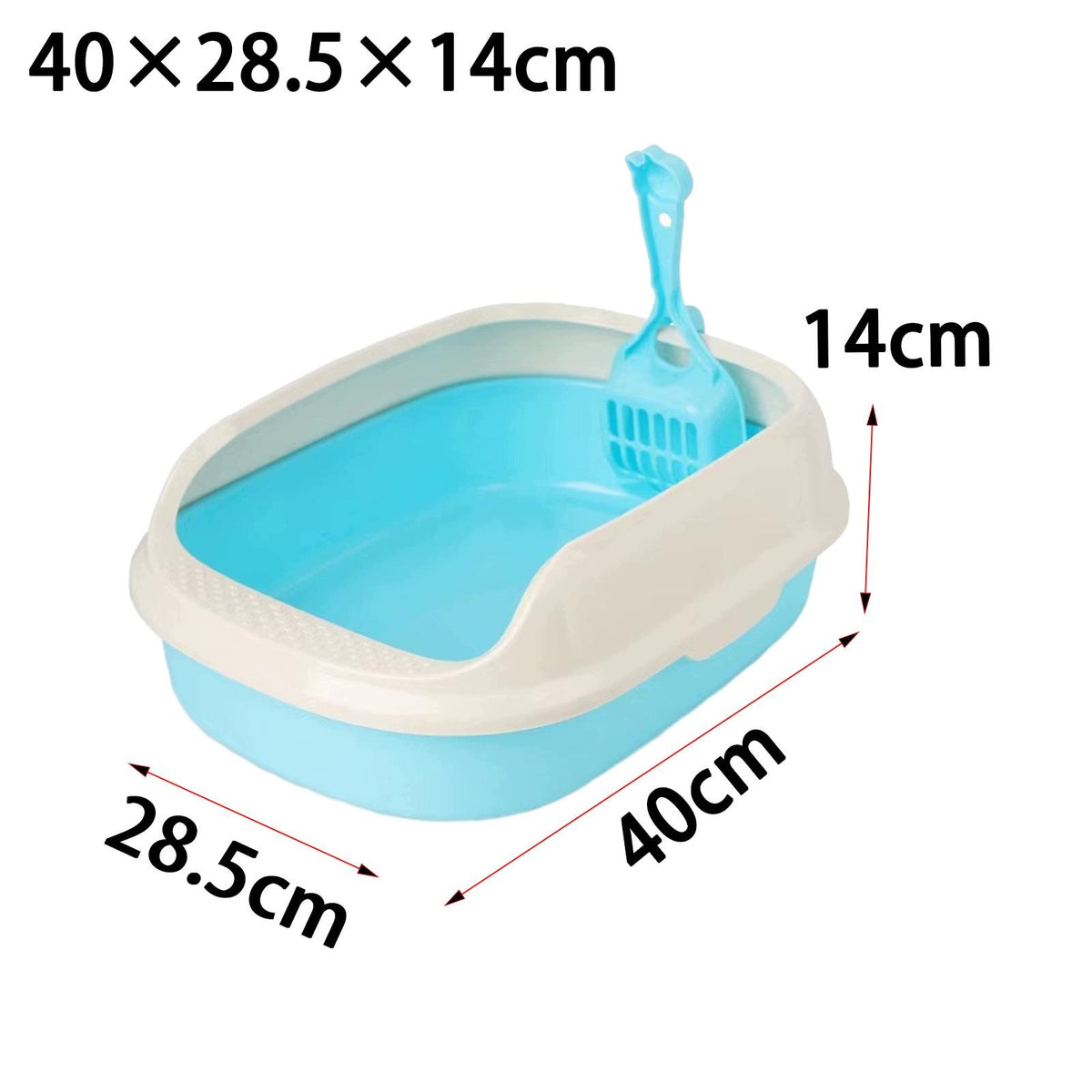 Cat Litter Tray Open Top Litter Box High Sides Litter Pan Removable Blue Packaging status original