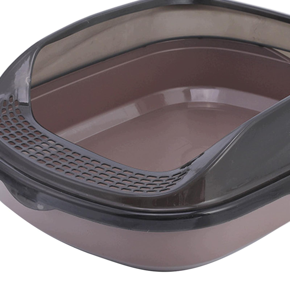 Cat Litter Tray Semi Enclosed Cat Litter Box with High Sides brown medium Packaging status original