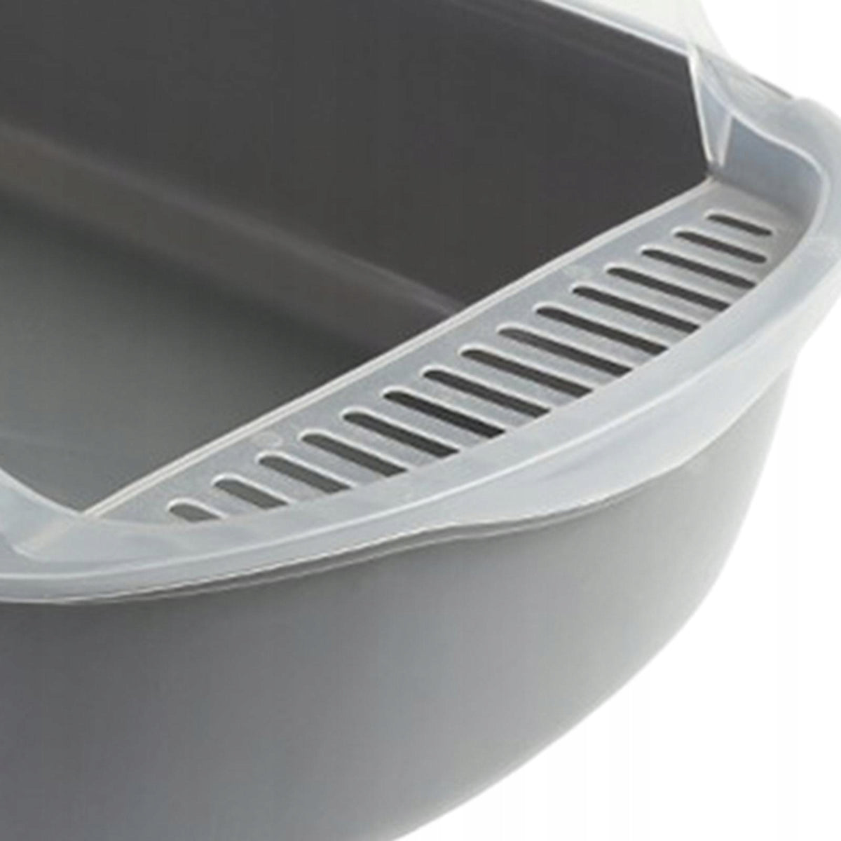 Cat Litter Tray Semi Enclosed Litter Box High Sided Open Toilet Pan Gray Packaging status original