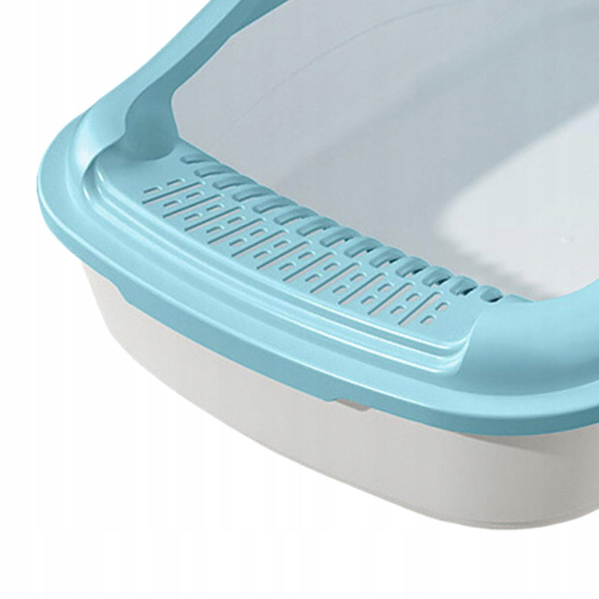 Cat Litter Tray Toilet Semi Enclosed High Sides Versatile Large Blue Packaging status original