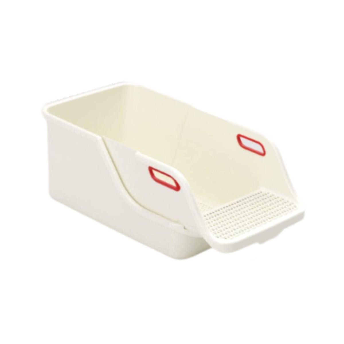 Cat Litter Tray Toilet Sifting Litter Box PP Material Anti Splash White