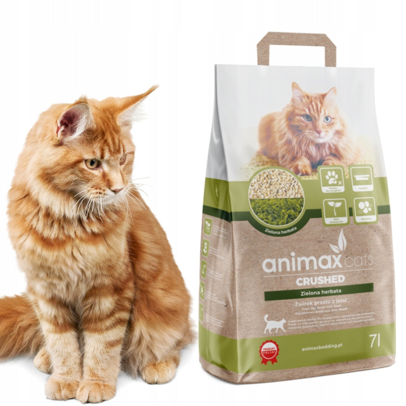 Cat Litter Wooden Clumping Animax Cats Green Tea 2x7L